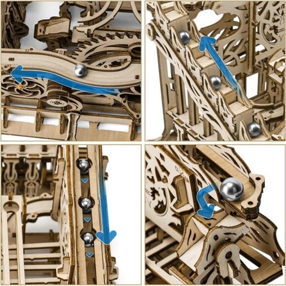 3D Wooden Puzzle Marble Run for Adults, DIY Marble Run Wooden Model Kits to - Picture 6 of 7